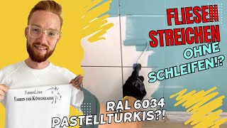 Fliesenfarbe In Pastelltürkis Ral 6034 Jana Streicht Ihre Fliesen Mit Fliesenlack - Farbenloewe.de