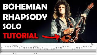 How to play Bohemian Rhapsody by QUEEN on Guitar! (Solo Tutorial + TABS)