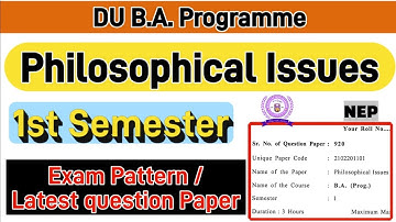 Philosophical issues BA Prog Philosophy 1st semester previous year question paper du