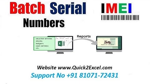 Batch Wise Purchase /Sales Import IMEI / Serial Number From Excel to Tally Erp9 and Tally Prime