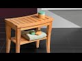 Bambüsi by Belmint Deluxe Bamboo Shower Seat Bench with Storage Shelf! Bambüsi by Belmint Deluxe Bamboo Shower Seat Bench with Storage Shelf!