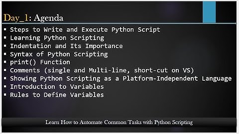Day 1: Python Scripting For Automation |  Indentation | Sytax | print function | Variables & Rules