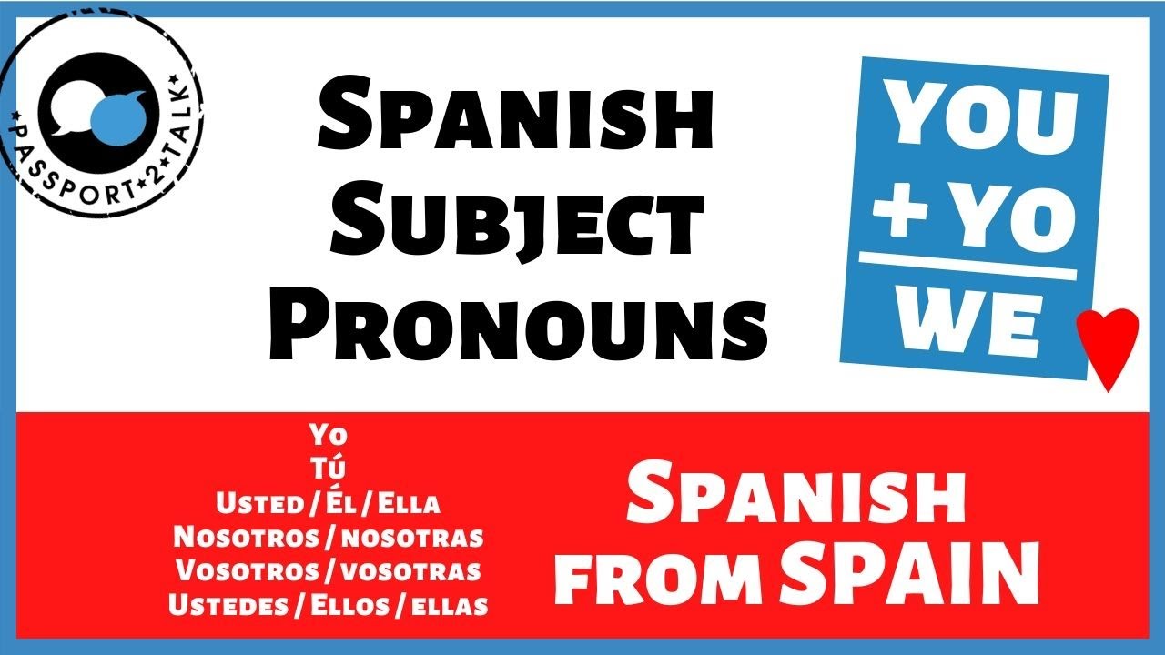 Spanish subject pronouns explained [SUJETO] - YouTube
