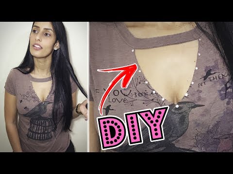 COMO CUSTOMIZAR ROUPA - CRIANDO DECOTE EM BLUSA ‹ Unhas da Lalá ›