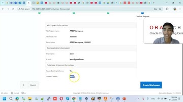 How to create workspace with existing user in Oracle APEX?