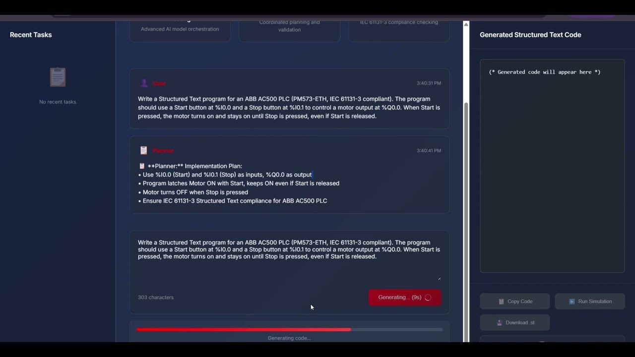 Team Black and Gold | KPRIET | Code Generation  Narrative to IEC 61131 Code