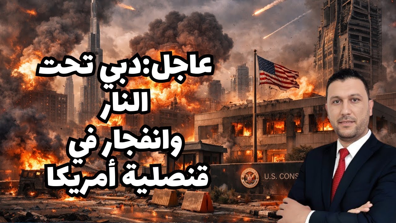 تطورات خطيرة…دوي انفجا.رات في دبي واستهداف القنصلية…ايران ترفع السقف وتحالف دولي يتشكل