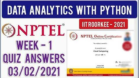 NPTEL 2021: Data Analytics With Python Week 1 Quiz Answers | Assignment 1 Answers | IIT Roorkee