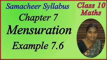 10th Maths | Chapter 7 | Mensuration | Example 7.6