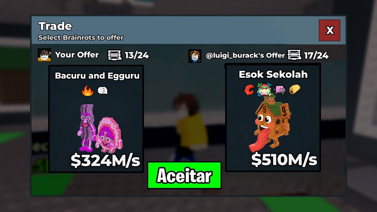 FIQUEI 24 HORAS FAZENDO TROCAS NO ROUBE UM BRAINROT ! ! !