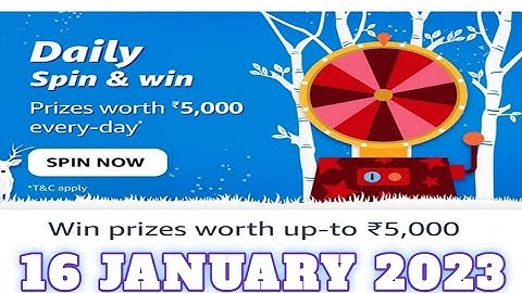 Amazon Funzone Daily Spin and Win Quiz Answers Today|16 January 2023 | Daily Quiz Time