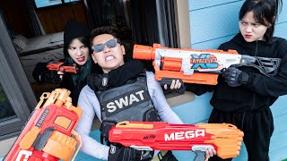 3T Nerf War : Captain SEAL X Warriors Nerf Guns Fight Criminal Dr.Lee Crazy Black Legion