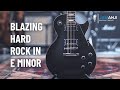 Blazing hard rock backing track in e minor