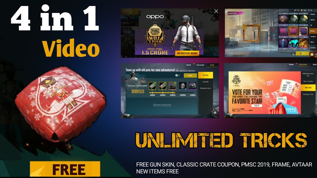 TODAY UNLIMITED PUBG TRICK | PUBG MOBILE NEW FREE ITEMS ... - 
