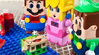 Lego Mario, Peach and Luigi play a dangerous game! Will they succeed? #legomario