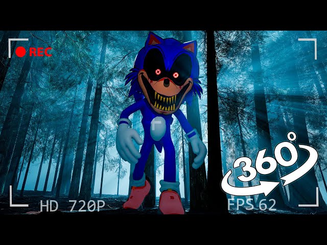 360° VR Giant SONIC.EXE found in dark forest! (top secret) 