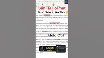 Easy Way to Select Similar Format Text  #msword #tipsandtricks #Shortsvideo #trendingreels #excel