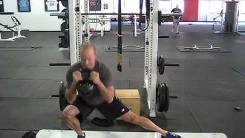 EricCressey.com: Kettlebell Goblet Slideboard Lateral Lunge