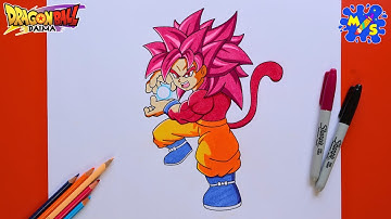 How to Draw Goku SSJ4 Kamehameha from Dragon Ball Daima || Step by Step Drawing Tutorial
