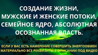 Создание жизни, мужские и женские потоки, семейное ядро, абсолютная осознанная власть.