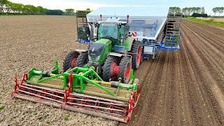 Fully Automated Planting Of Brussels Sprouts W 6-Row Tts Transplanter - Fendt 724 - Verdonk