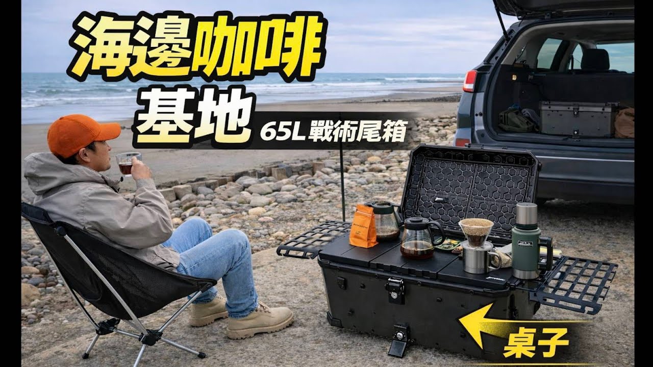這個尾箱太狂了！海邊直接變咖啡基地｜ASTUTAIN 65L戰術尾箱