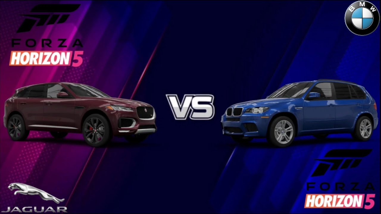 BMW X5 M 2011 VS Jaguar F-PACE S 2017-Forza horizon 5 - YouTube