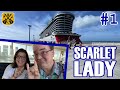 Scarlet lady pt1  embarkation sea terrace tour sailaway party the wake steakhouse pajama party