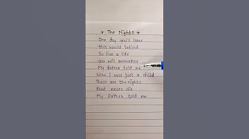 The Nights 🌼 | #lyrics #song