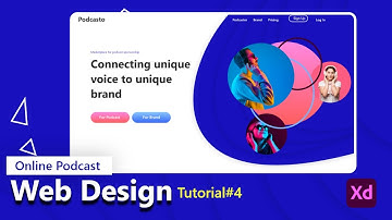 Podcast And Brand Product  Landing Page / Home Page Web Design In Adobe XD | Web Design Tutorial #3
