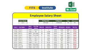 Automatic Salary Sheet in Excel | Gross Salary, Allowance, Deduction & Net Pay Calculator | Fits