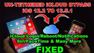 UN-TETHERED iCloud Bypass iOS12/iOS13/13.5.1/iOS 12.4.7|Fix Reboot/Stuck on Apple Logo After Bypass