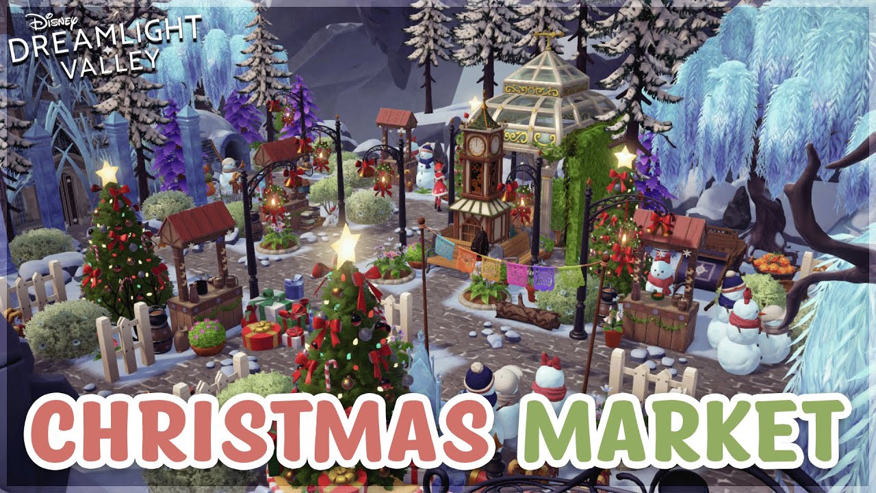 A Cozy Christmas Market Speed Build Disney Dreamlight Valley YouTube