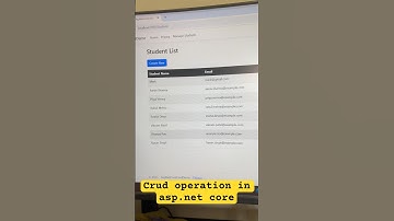 Crud operation in asp.net #shorts #aspnetcore #crudoperations