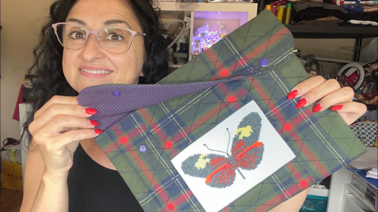 ✅Tutorial:fácil 👌y sin bies‼️funda para proyectos de punto de cruz #crosstitch #costuracriativa