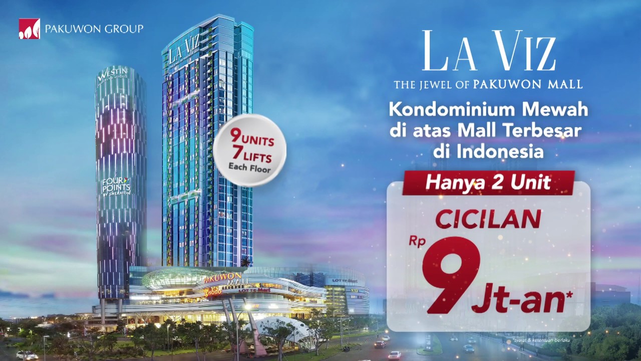 La Viz Mansion, Kondominium Mewah di atas Pakuwon Mall -- SPECIAL PROMO Cicilan Rp 9