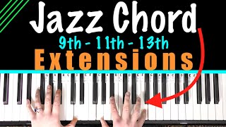 Jazz Piano Chords - Explaining Chord Extensions [Piano Lesson]