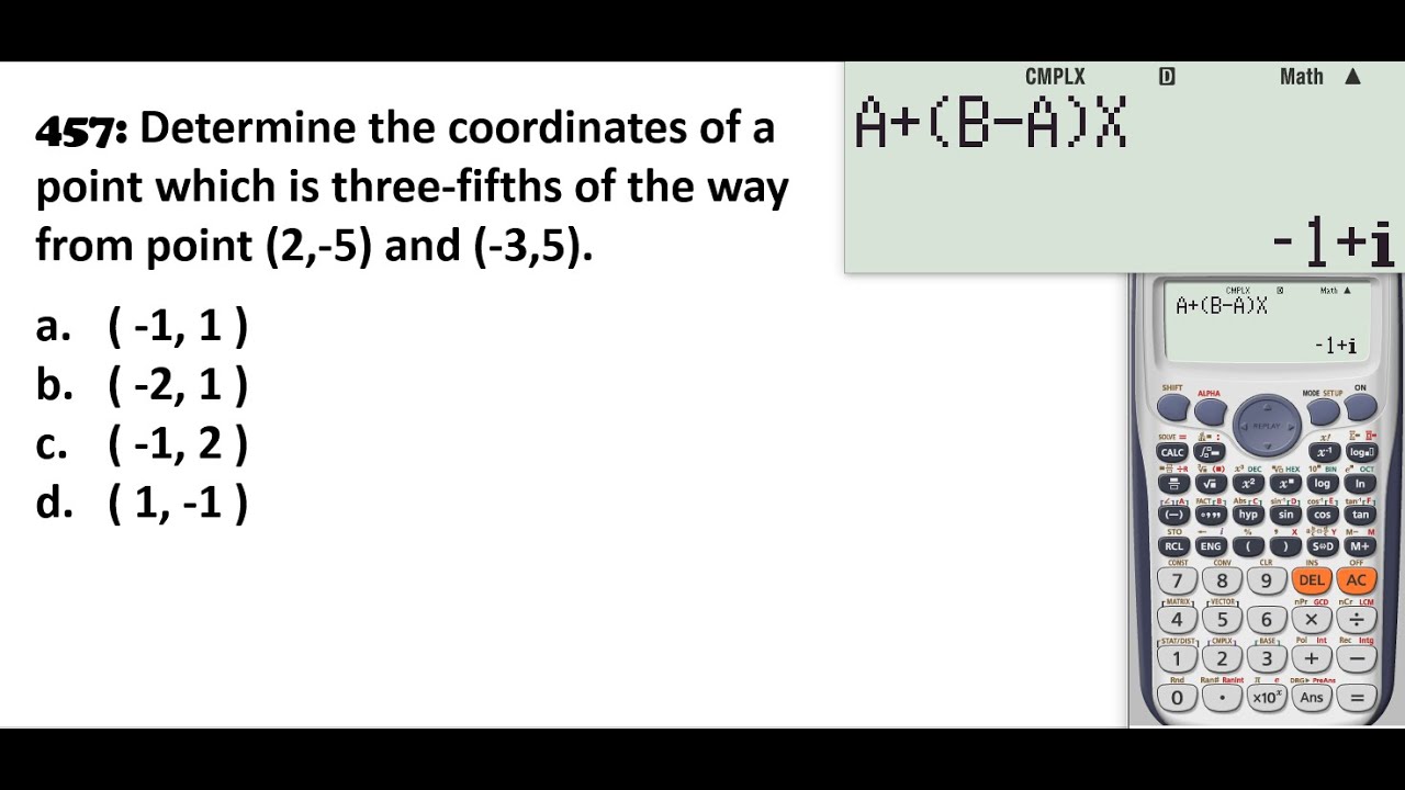 Problem No. 457. Determine the coordinates of a point which is 3/5 from ...