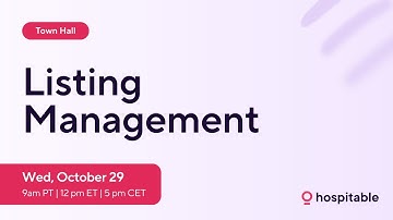 Listings Management - Hospitable Town Hall, October 29, 2025