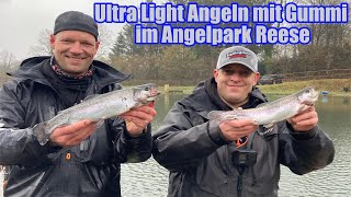 Ultra Light Angeln mit Gummi im Angelpark Reese bei Wind und Regen