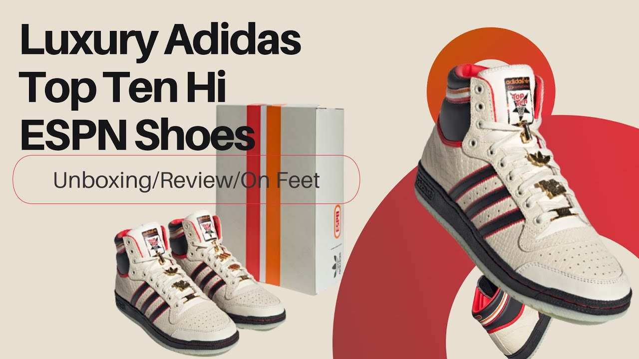 Adidas Top Ten Hi Espn Shoes On Feet Review - Gz1072 Cream White/Core  Black/Vivid Red - Youtube