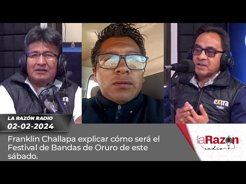 Franklin Challapa explicar cómo será el Festival de Bandas de Oruro de este sábado.