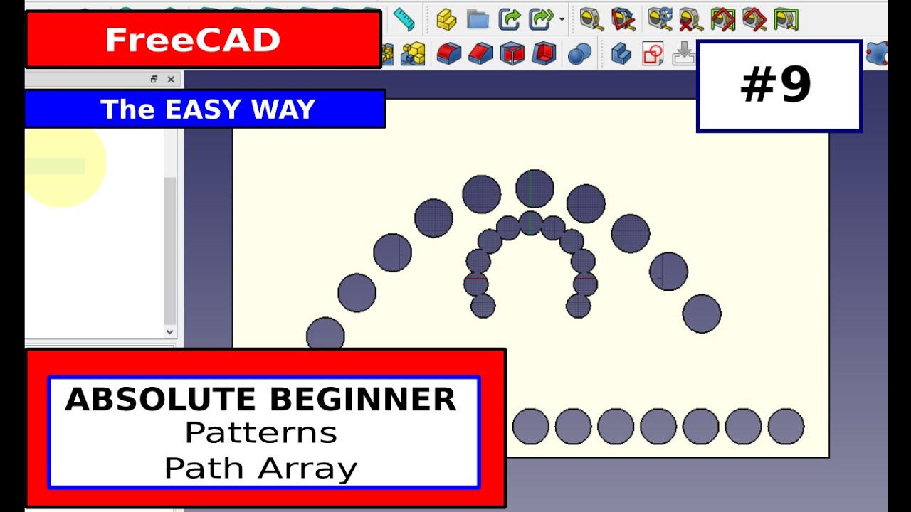 FreeCAD for Beginners #9 Linear and Polar Patterns with Path Arrays ...