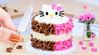 Fancy Miniature Hello Kitty Chocolate Cake Decorating - Best Of Miniature Chocolate Cake Recipe by Mini Tasty 90,060 views 10 months ago 11 minutes, 44 seconds