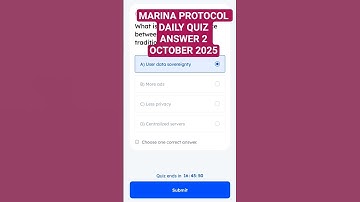 MARINA PROTOCOL DAILY QUIZ ANSWER 2 OCTOBER 2025 #shorts #marina