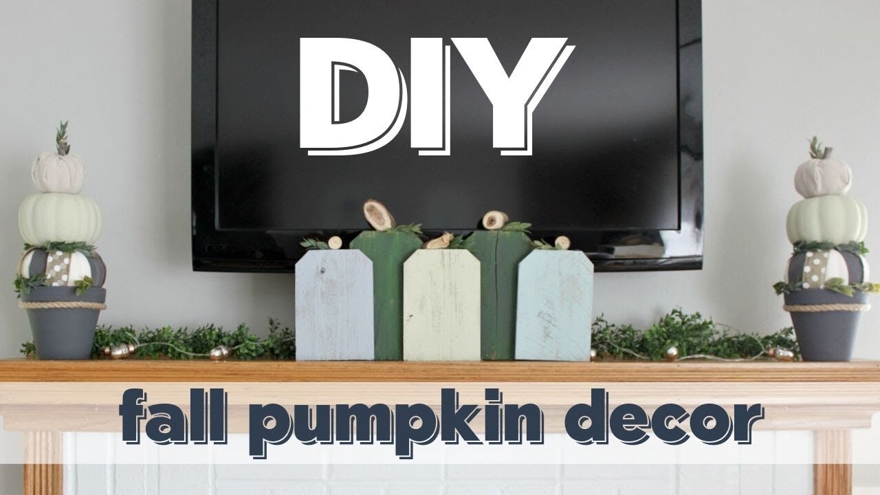 DIY Fall Pumpkin Decor - Scrap Wood Pumpkins & Dollar Tree Fall Topiary ...