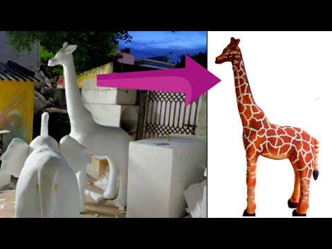 wild animal giraffe sculpture in Styrofoam/