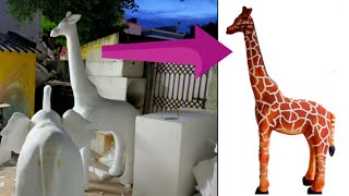 wild animal giraffe sculpture in Styrofoam/ thermocol