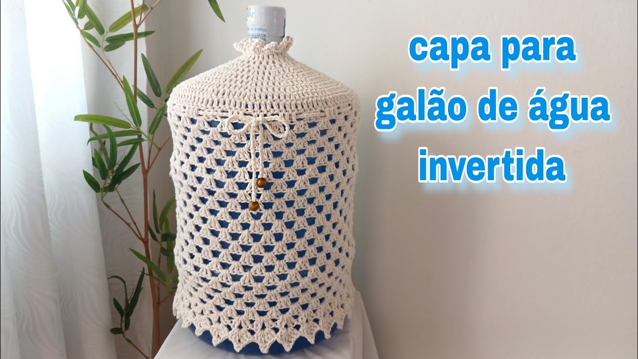 Capa de crochê galão de água com bomba , Capa para galão de água invertida #croche