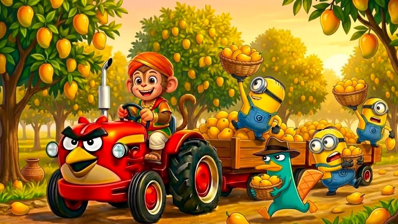 Monkey Cartoon Funny: What Makes These Indian Mangoes So Huge and Special? | MONKEY D FARM